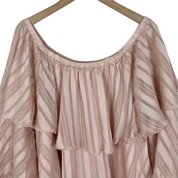 Show Me Your Mumu Chicka Chicka Mini Dress in Flutter Stripe Blush Size Small - Picture 3 of 7